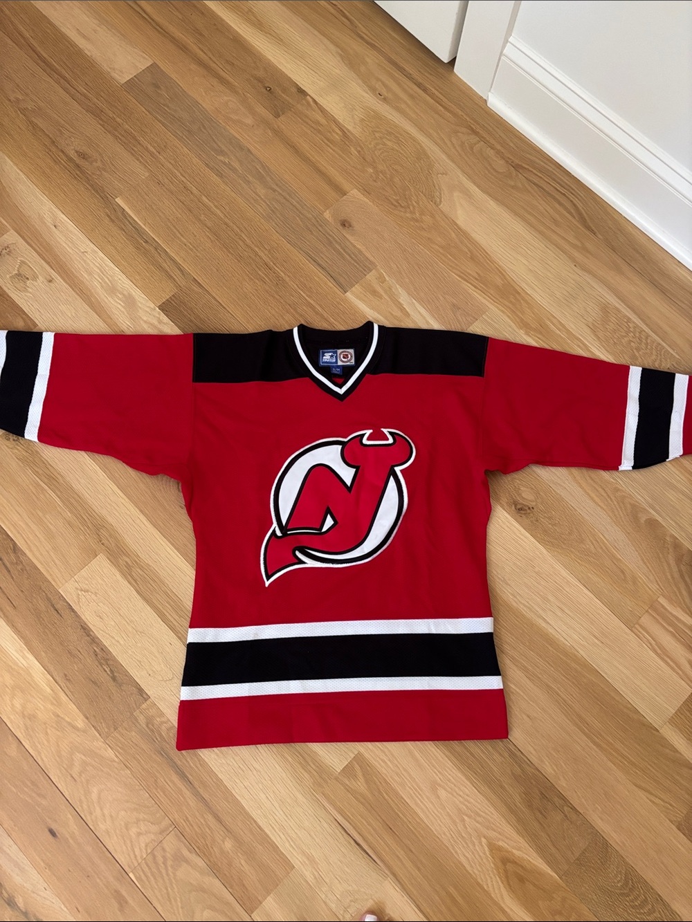 New Jersey Devils Authentic Red Hockey Jersey with Team Logo Youth S/M